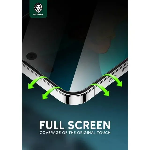Green Lion 3d Silicone Privacy HD Glass Screen Protector Black Edge Privacy for Iphone 14 Series – image 11
