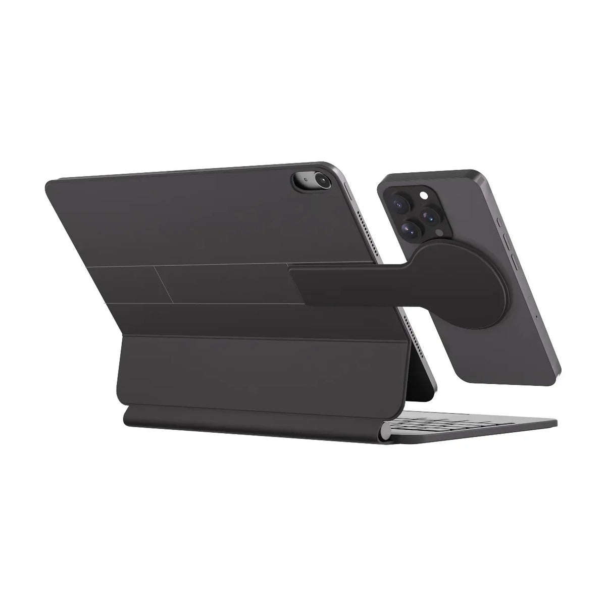 Powerology Dynaboard Wireless Keyboard Case with MagSafe Phone Holder for Ipad 13 M4 Black – image 7