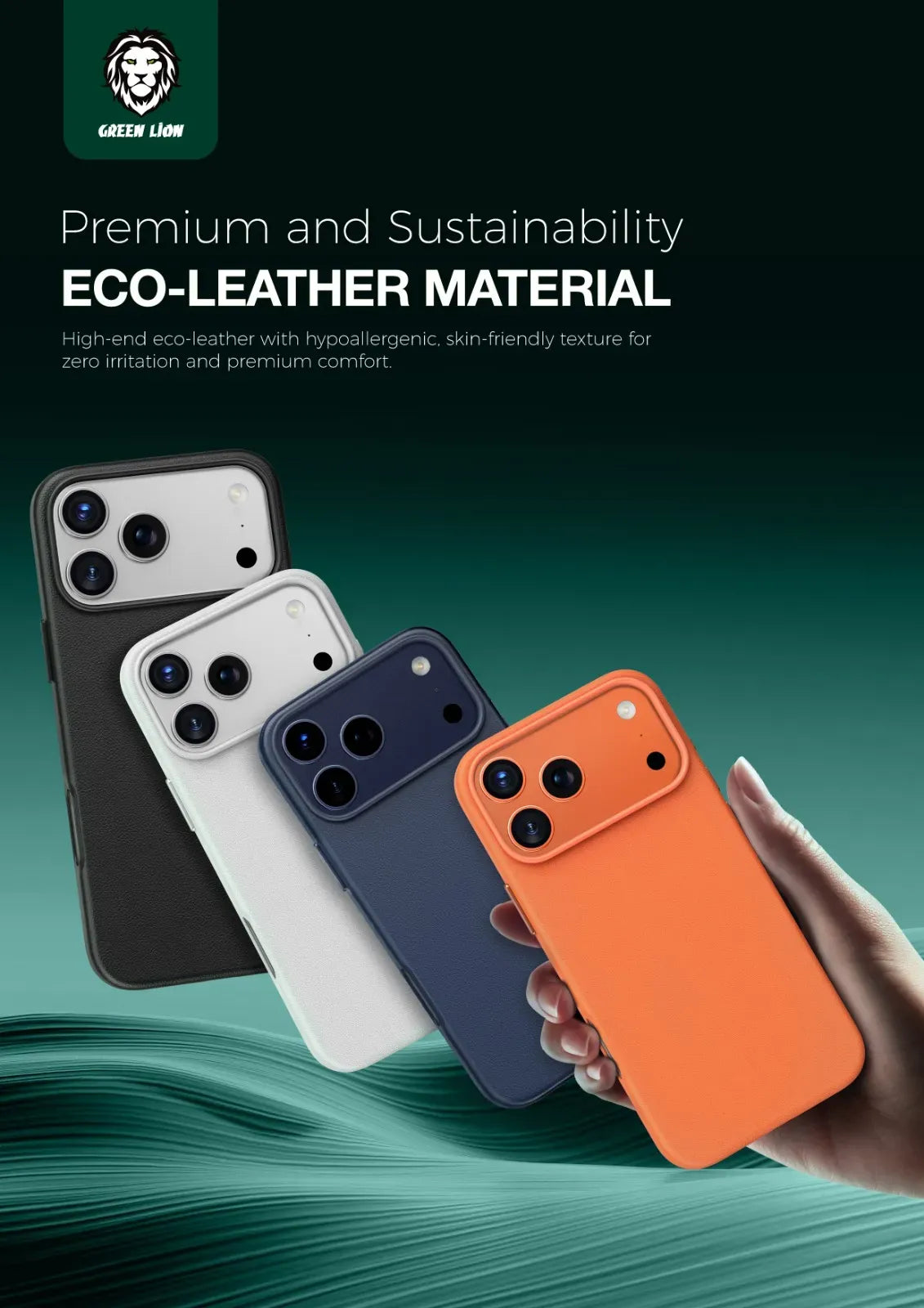 Green Lion Leather Mag Safe Case - Orange – image 2
