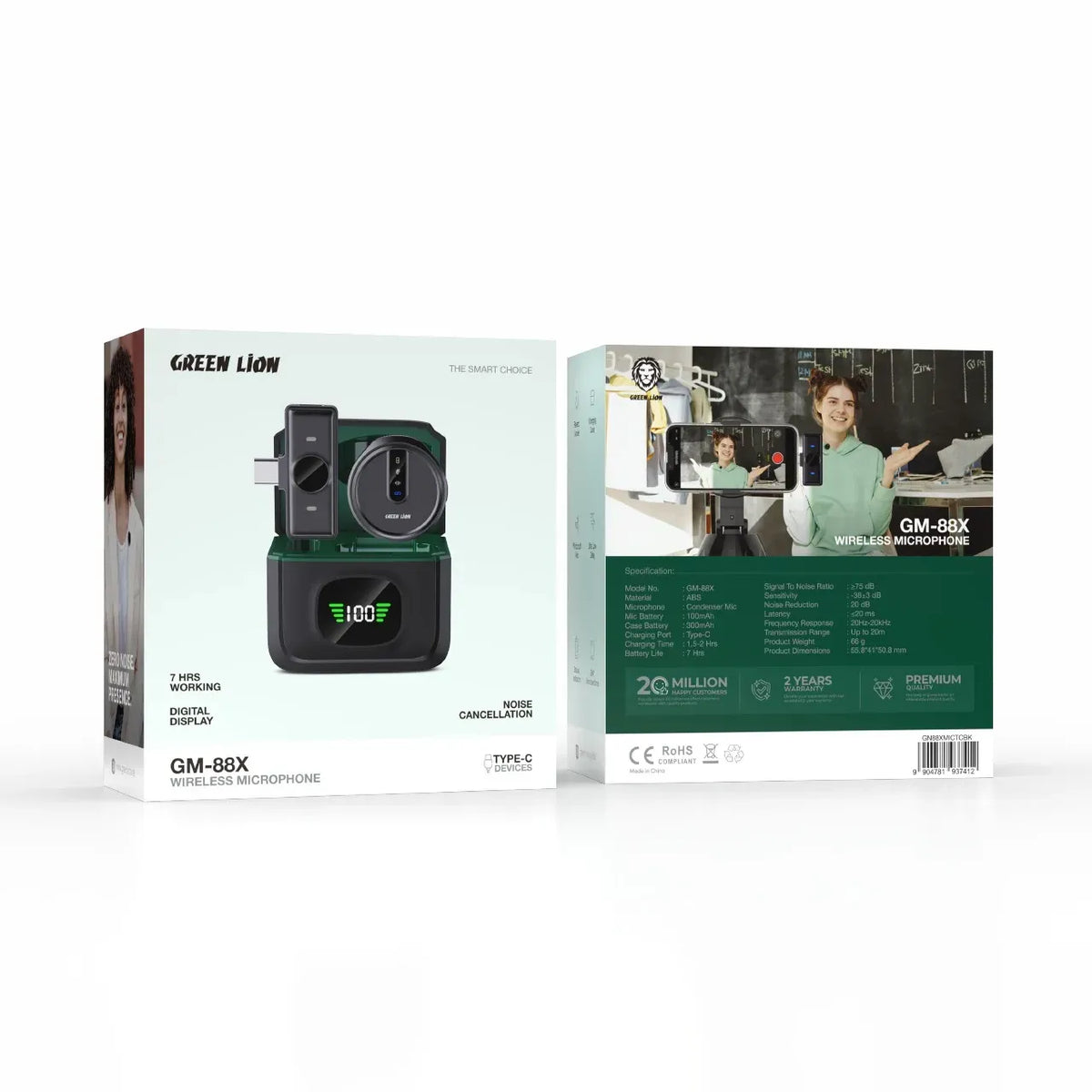 Green Lion Gm 88x Wireless Microphone with Digital Display Black – image 6