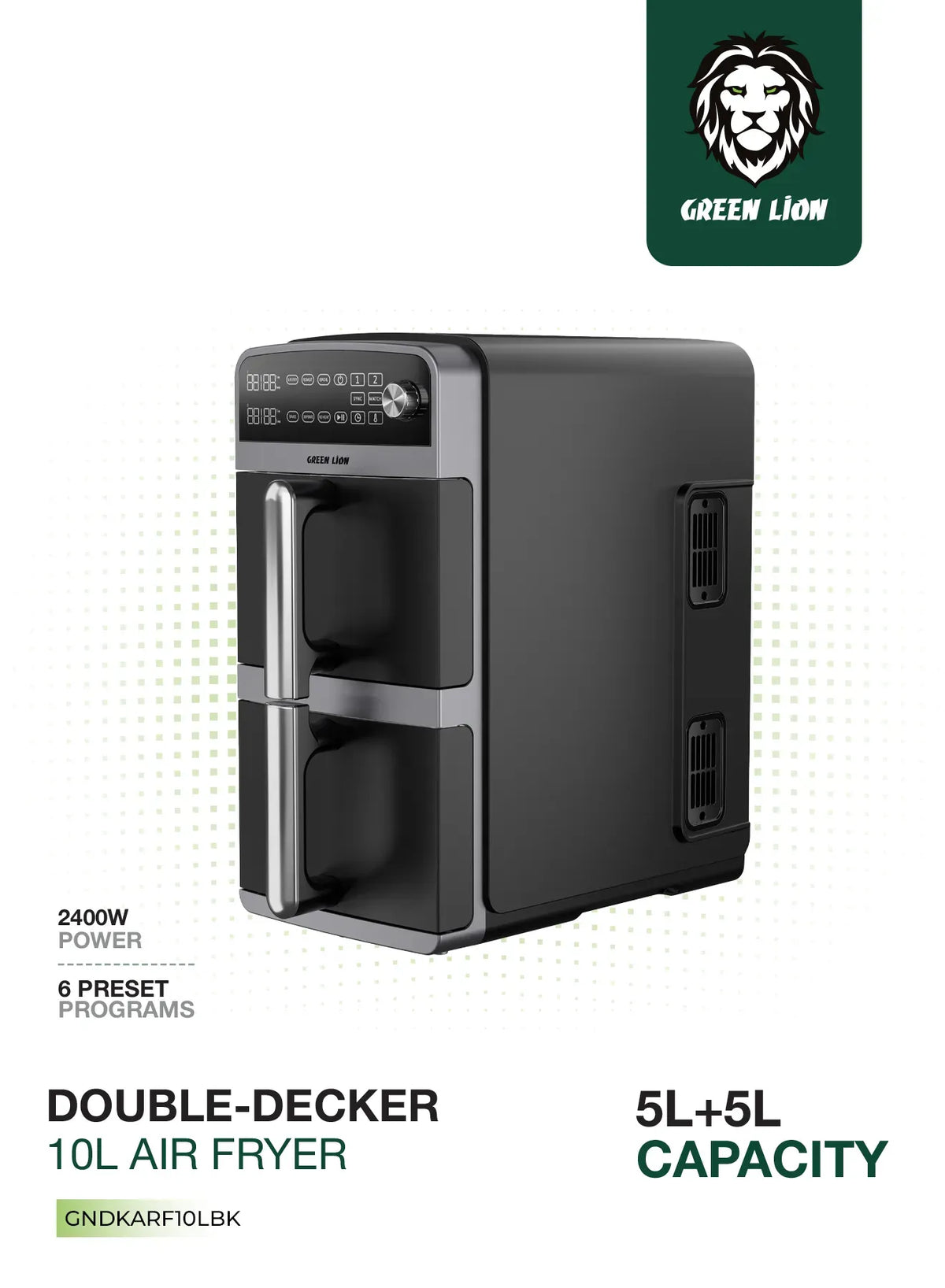Green Lion Double Decker Air Fryer 10 L - Black – image 8