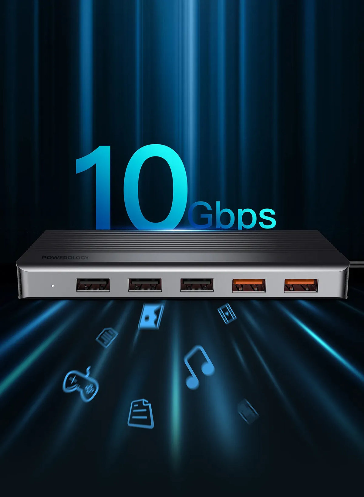 Powerology 12 in 1 Hdmi Displayport USB C Hub Ethernet Gray – image 10