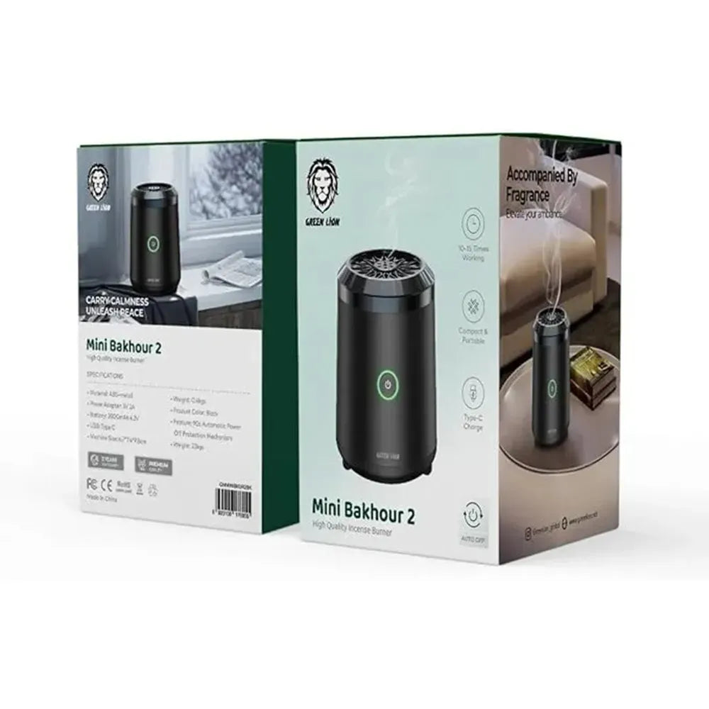Green Lion Mini Bakhour 2 High Quality Incense Burner - Black – image 6
