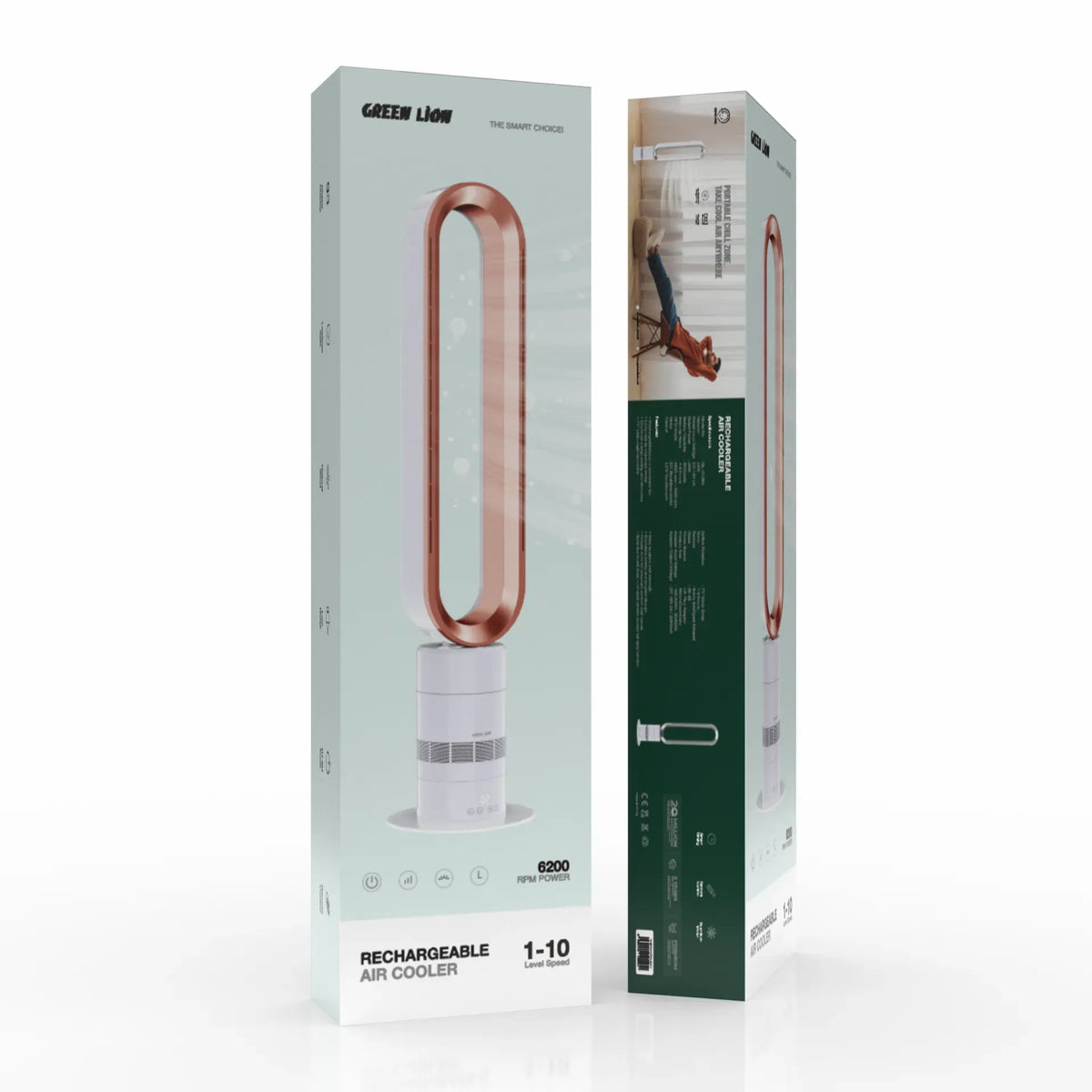 Green Lion Rechargeable Air Cooler - Gold&White – image 2