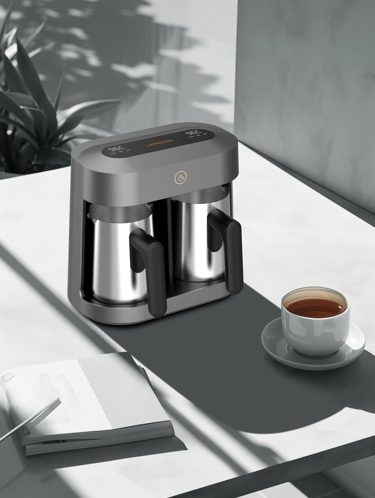 LePresso Cezvara Dual Cup Turkish Coffee Maker Gray – image 16