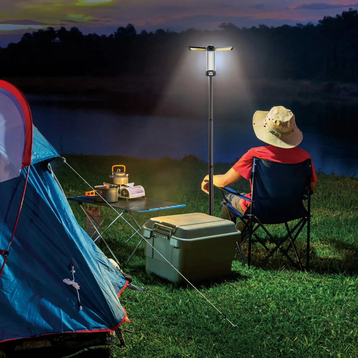 Green Lion Trio Beam Lite Tripod Camping Light Black – image 8