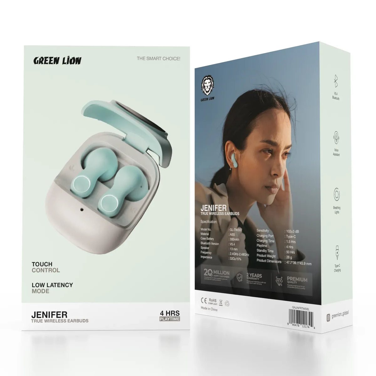 Green Lion Jenifer True Wireless Earbuds TWS - Sky Blue – image 9
