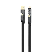 Green Lion 2 in 2 Braided Fast Charging Cable 65 W 2 M - Black