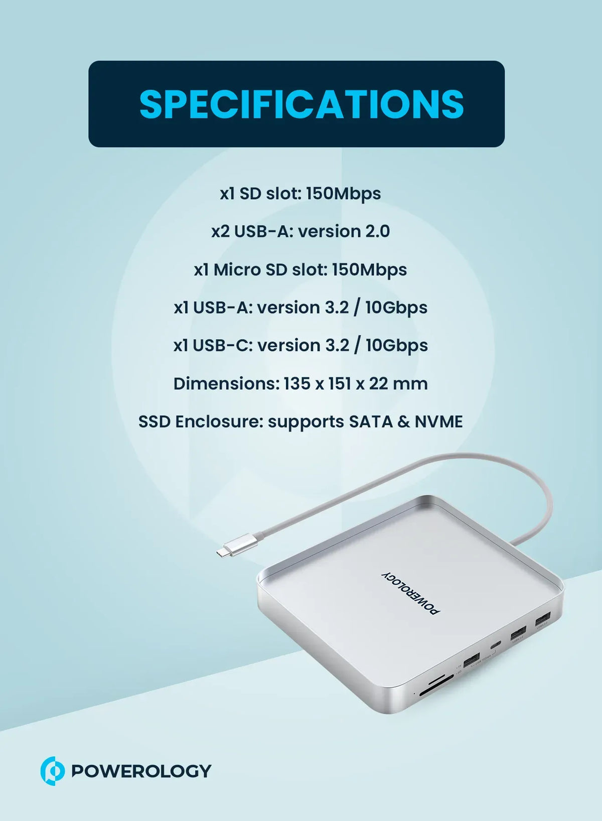 Powerology Imac 24 Inch USB C Dock with Ssd Enclosure 10gbps Gray – image 9
