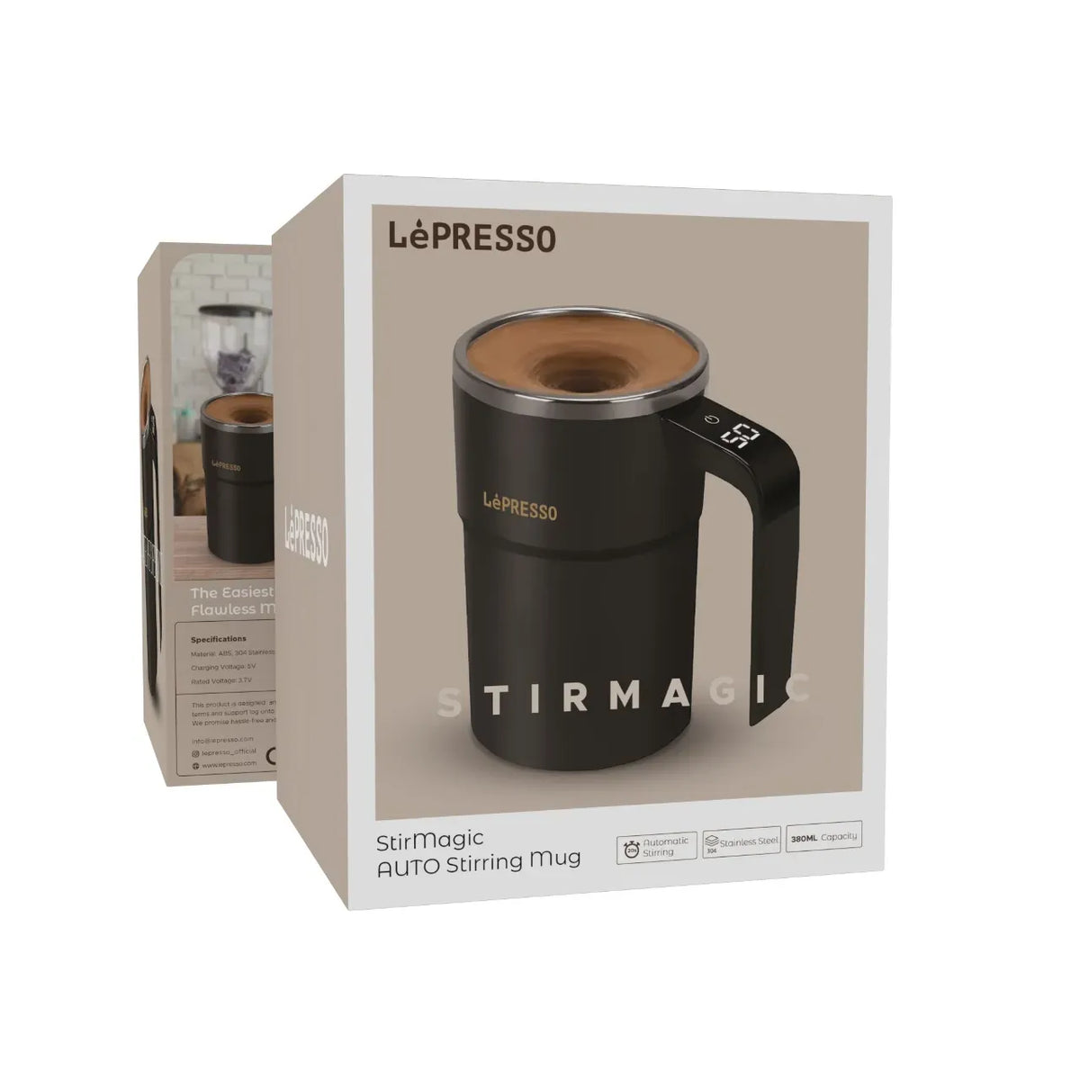 LePresso Stirmagic Auto Stirring Mug Black – image 14
