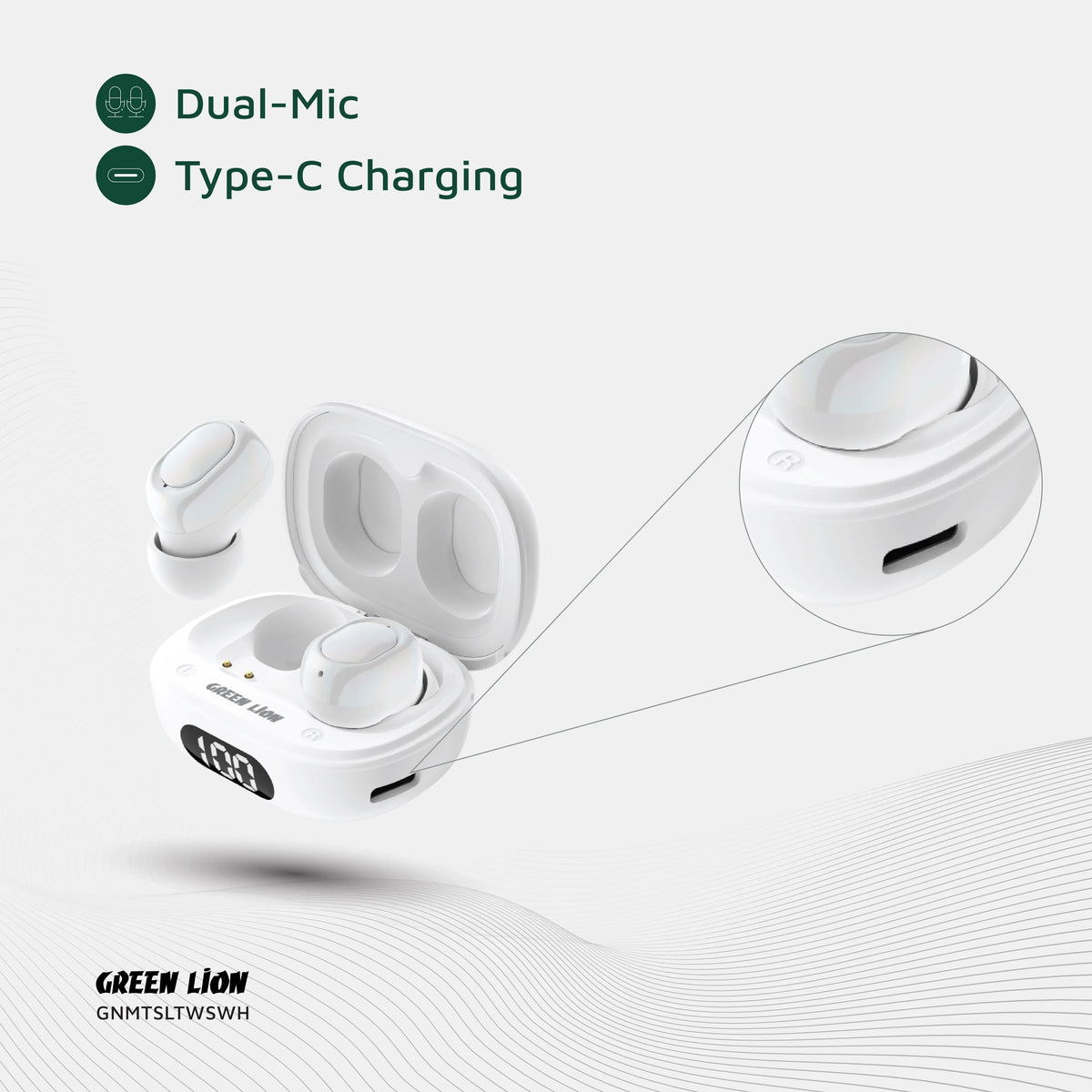 Green Lion Mittersill True Wireless Earbuds - White – image 11