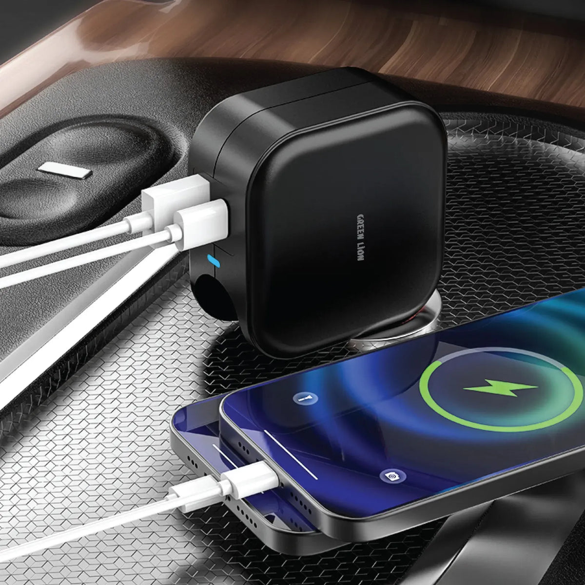 Green Lion Duo Power Car and Wall Charger Black – image 4