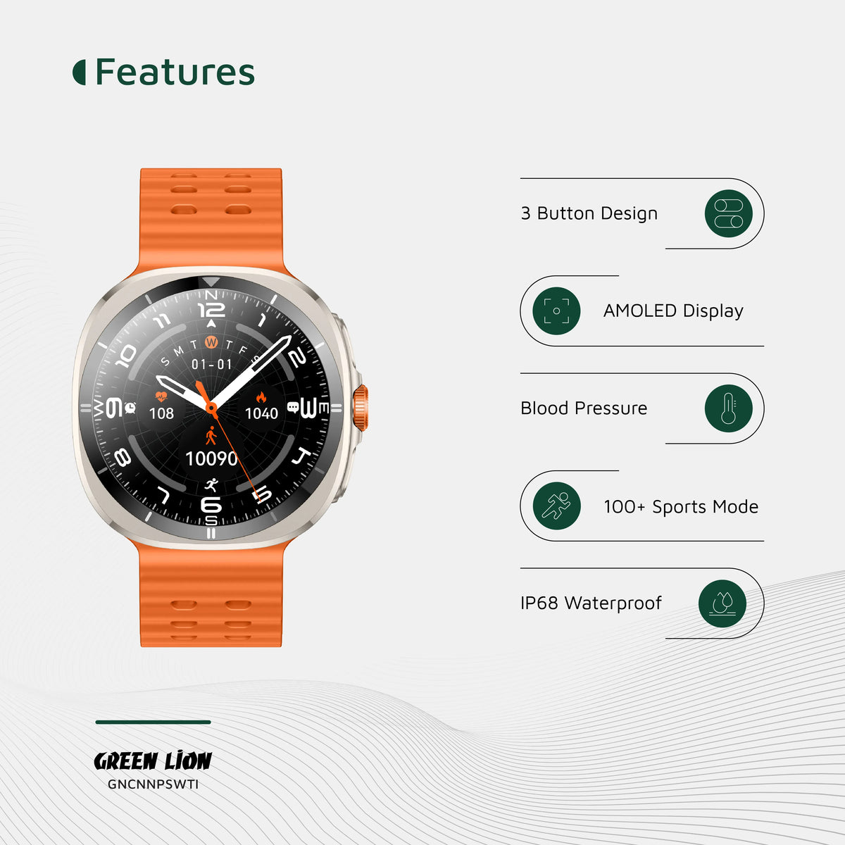 Green Lion Connect Pro Smart Watch - Titanium – image 7