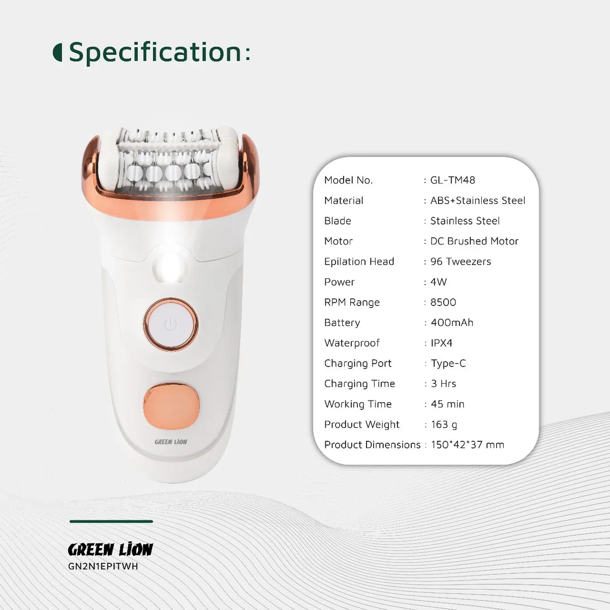 Green Lion 2 in 1 Epilator Shave Trim Epilate White – image 13
