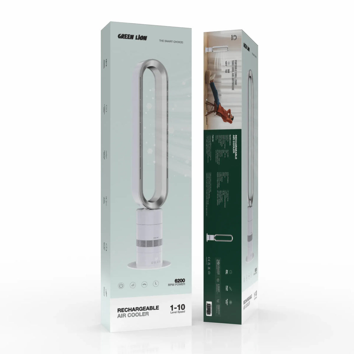 Green Lion Rechargeable Air Cooler - Silver&White – image 2