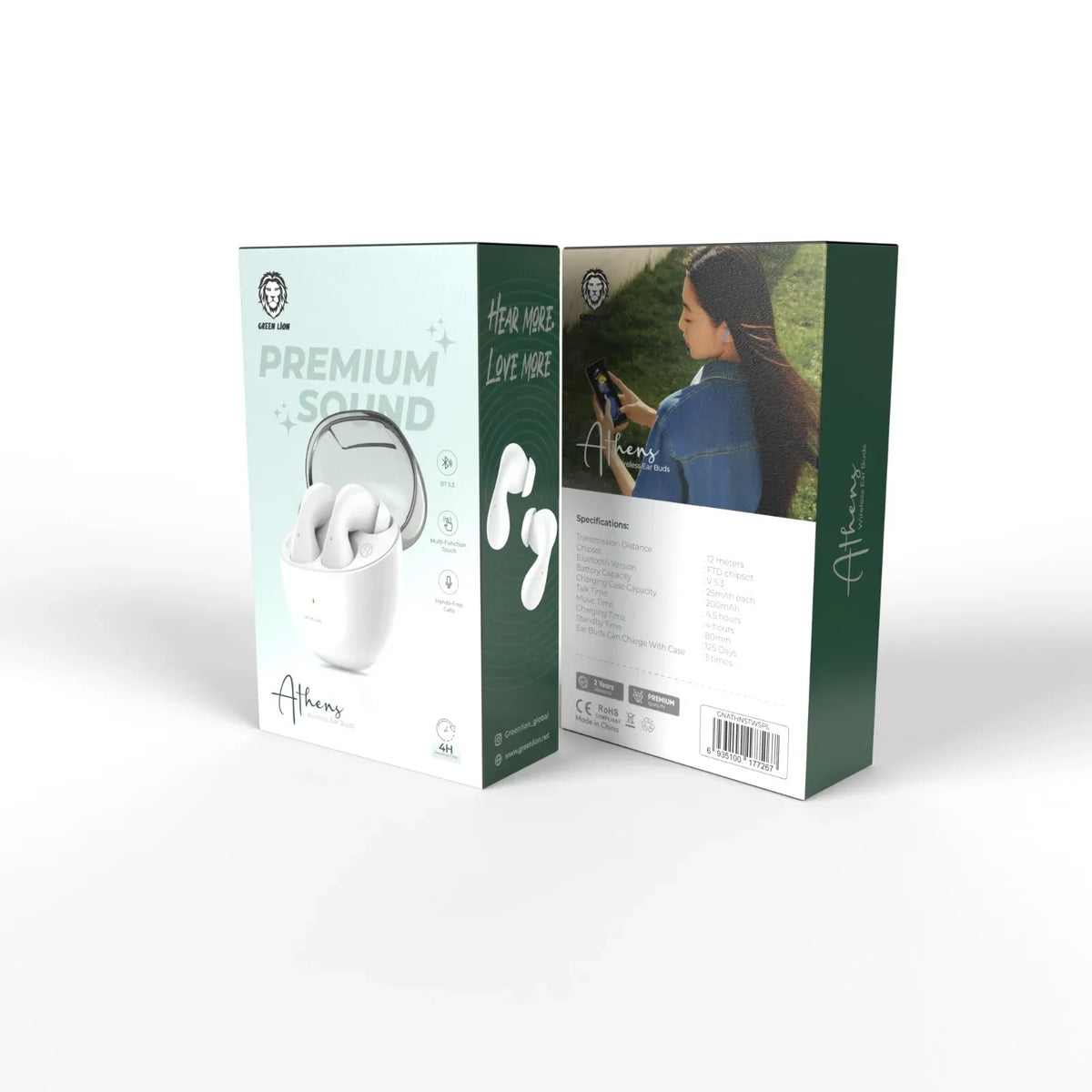 Green Lion Athens Wireless Earbuds - White – image 3