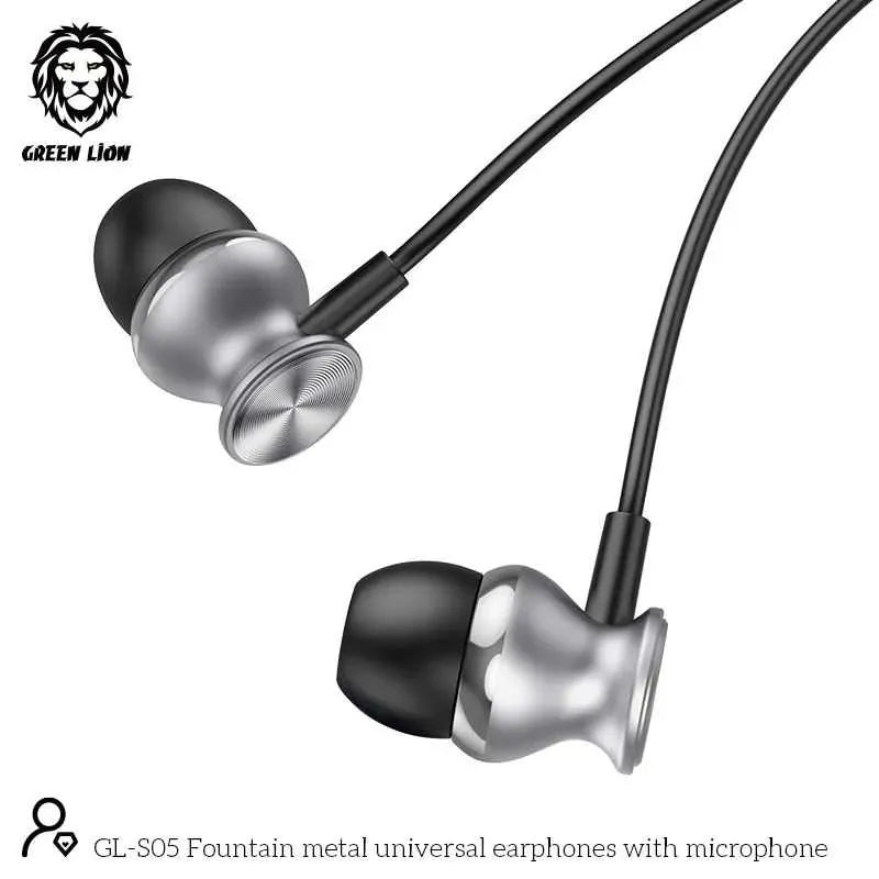 Green Lion Metal Earphone - Black – image 3