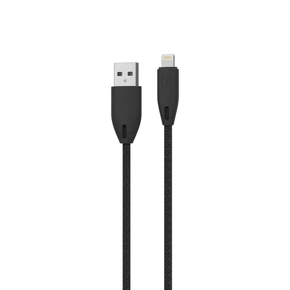 Powerology Braided USB-A to Lightning Cable - Black