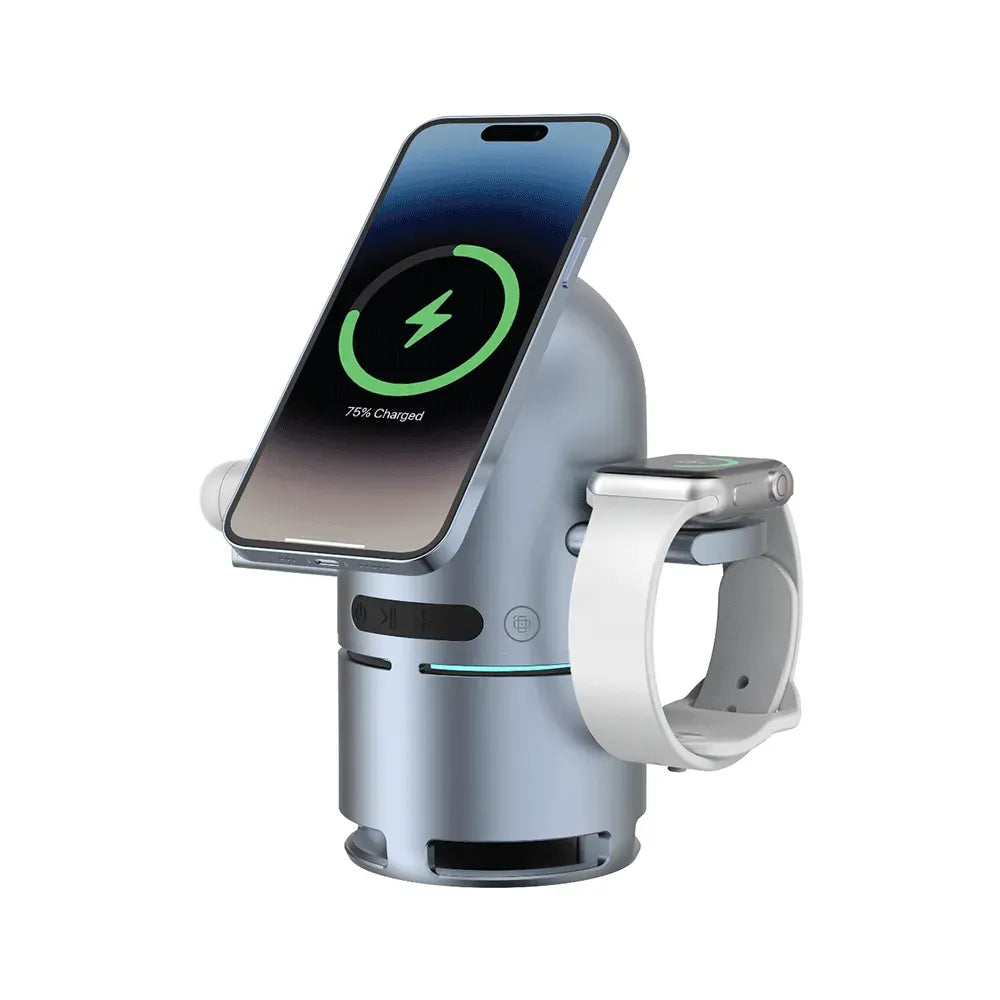 Powerology Qi2 Speaker Charge Station Gray – image 2