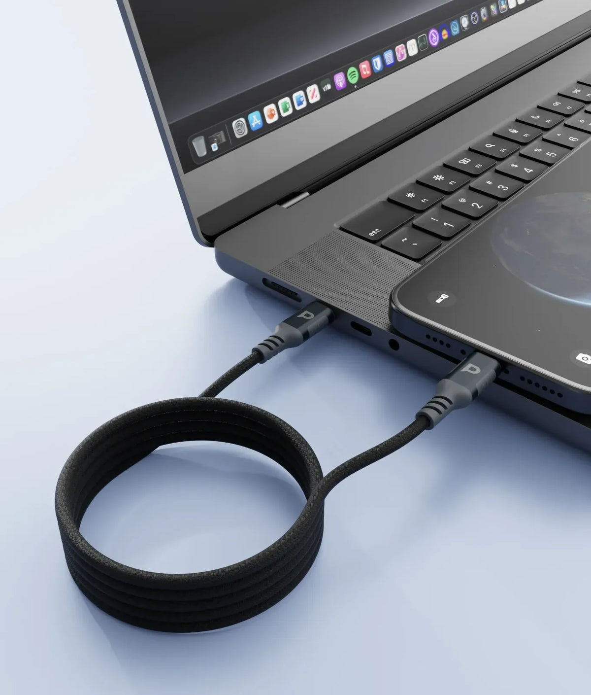 Powerology Malinka Weave Magnetic USB C to Lightning 1 2m Cable PD 30w Gray – image 3