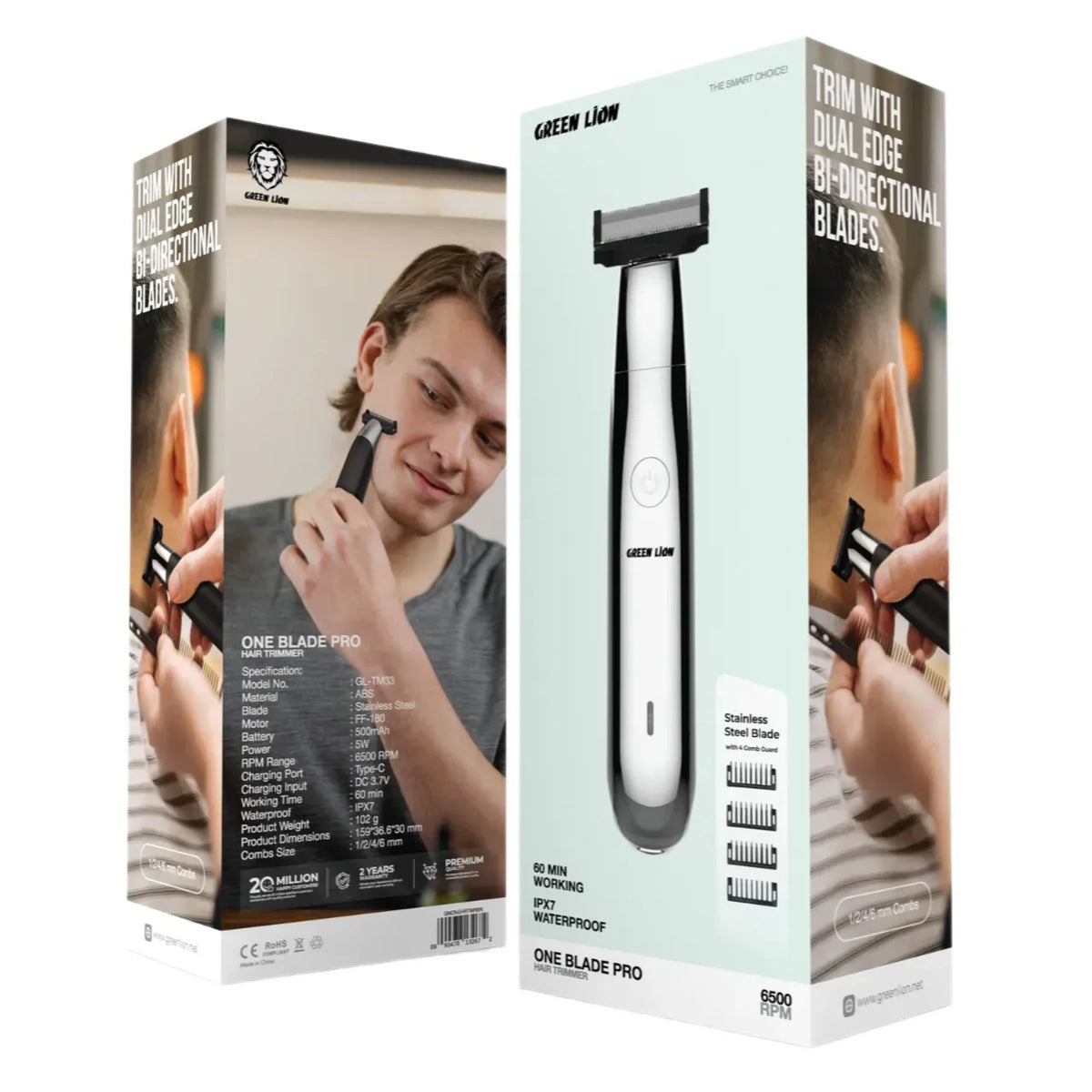 Green Lion One Blade Pro Hair Trimmer Black – image 14