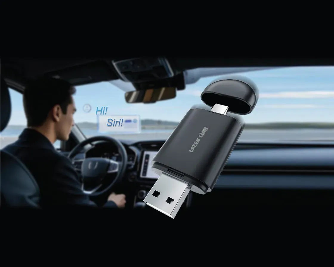 Green Lion 2 in 1 Wireless Adapter Carplay Android Auto Black – image 2