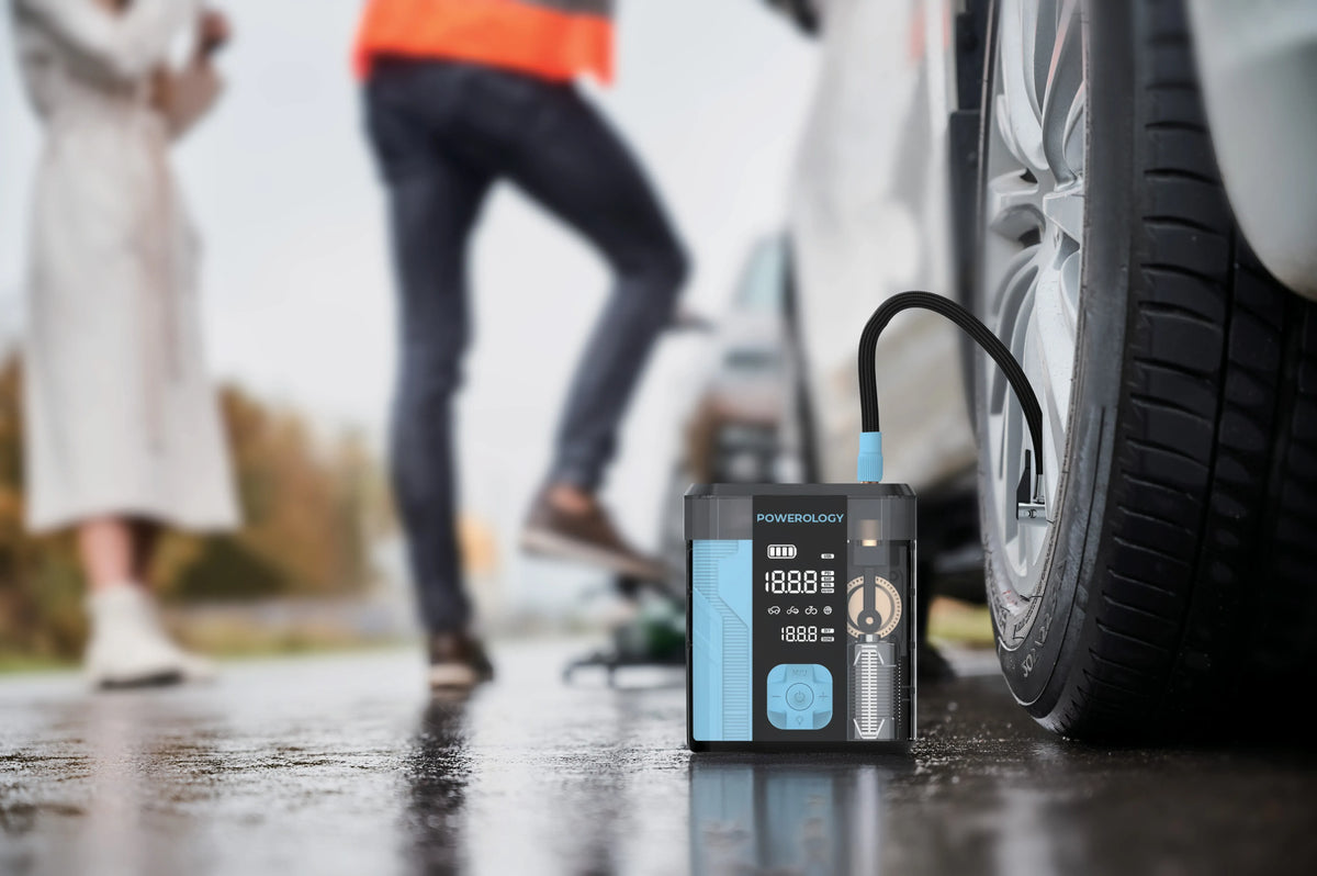 Powerology 3 in 1 Jump Starter Tire Inflator Black Blue – image 6