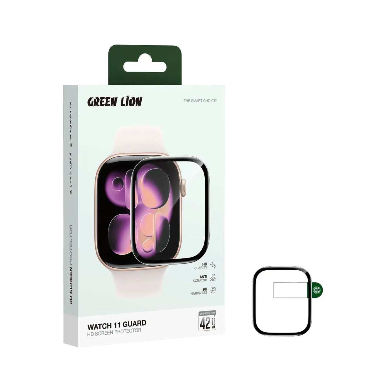Green Lion 3 DScreen Protector Series 11 for Apple Watch - Clear