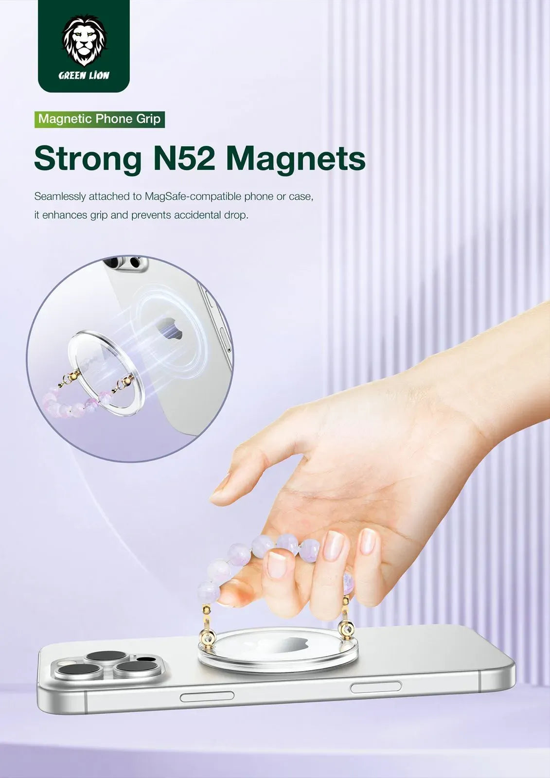 Green Lion Magnetic Stylish Grip - Purple – image 4