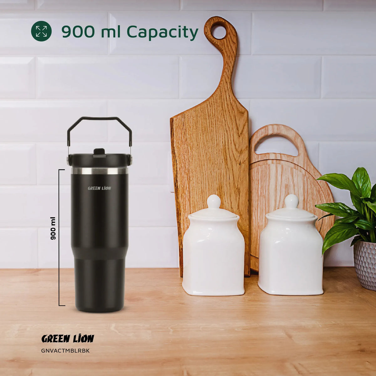 Green Lion Vacuum Tumbler 900 ml - Black – image 8