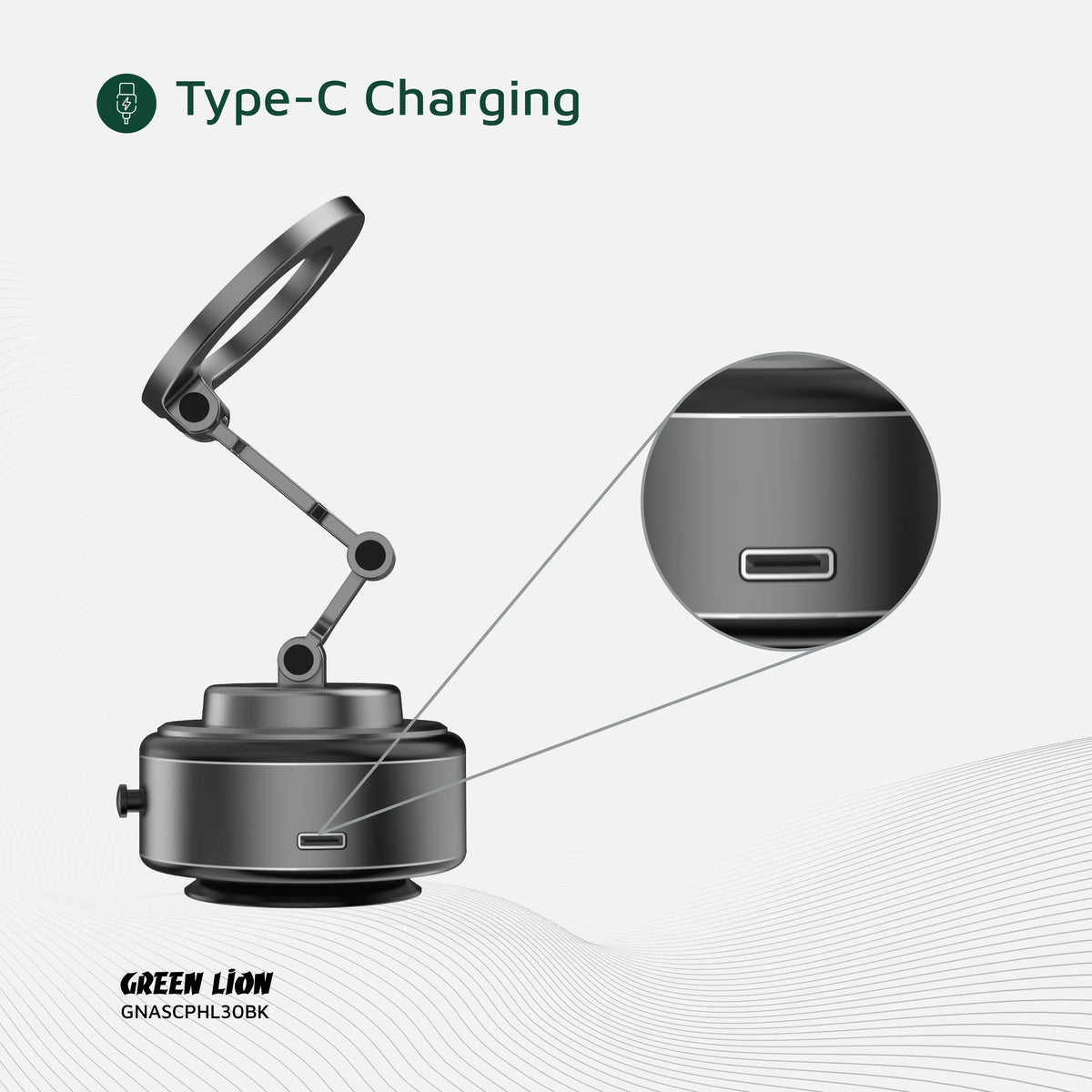 Green Lion Gx 30 Auto Suction Phone Holder Matte Black – image 13
