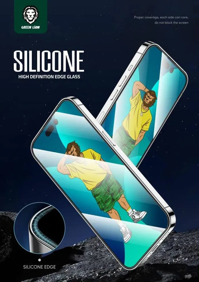 Green Lion 3d Silicone HD Glass Screen Protector Black Edge Clear – image 7