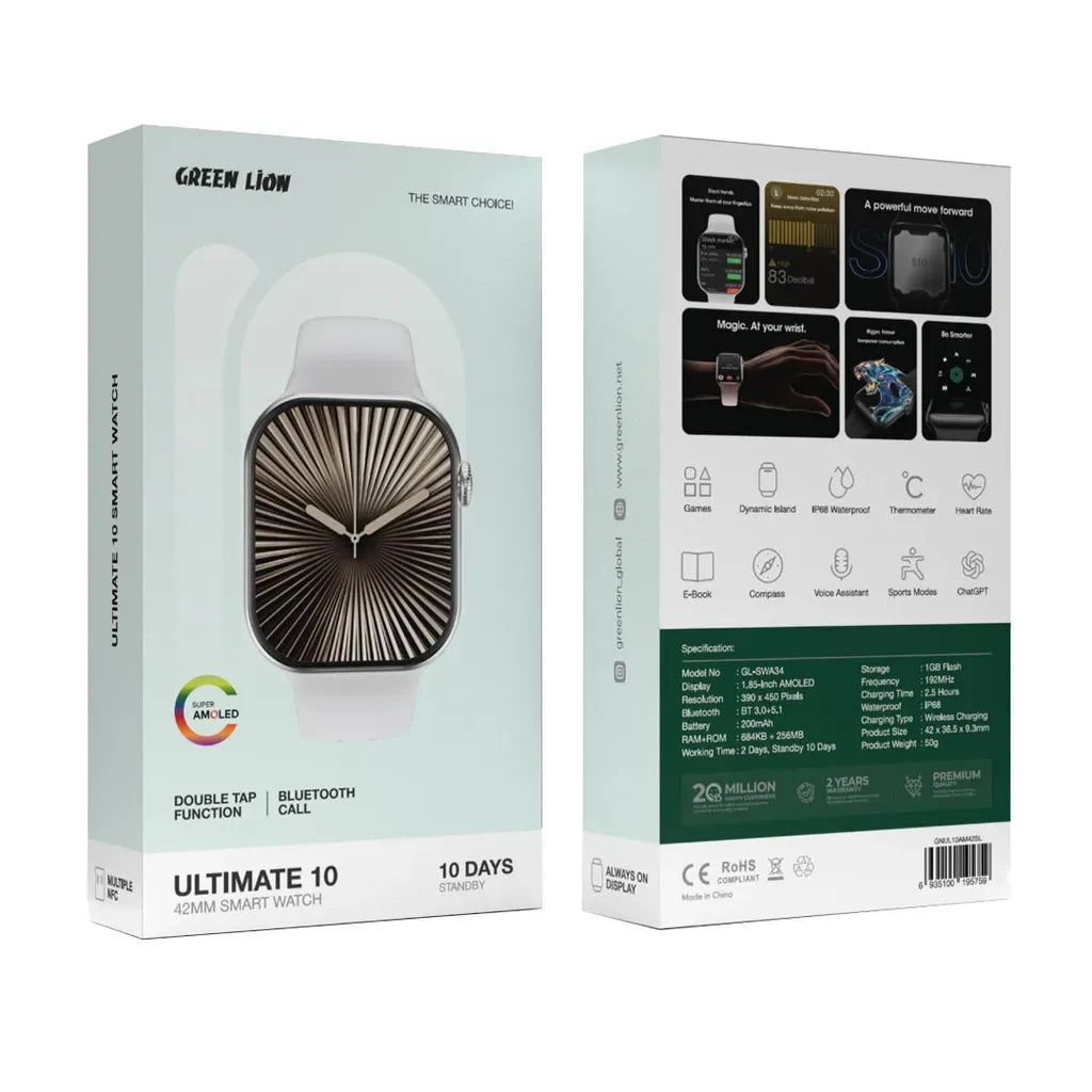 Green Lion Ultimate 1042 MM Smart Watch - Silver