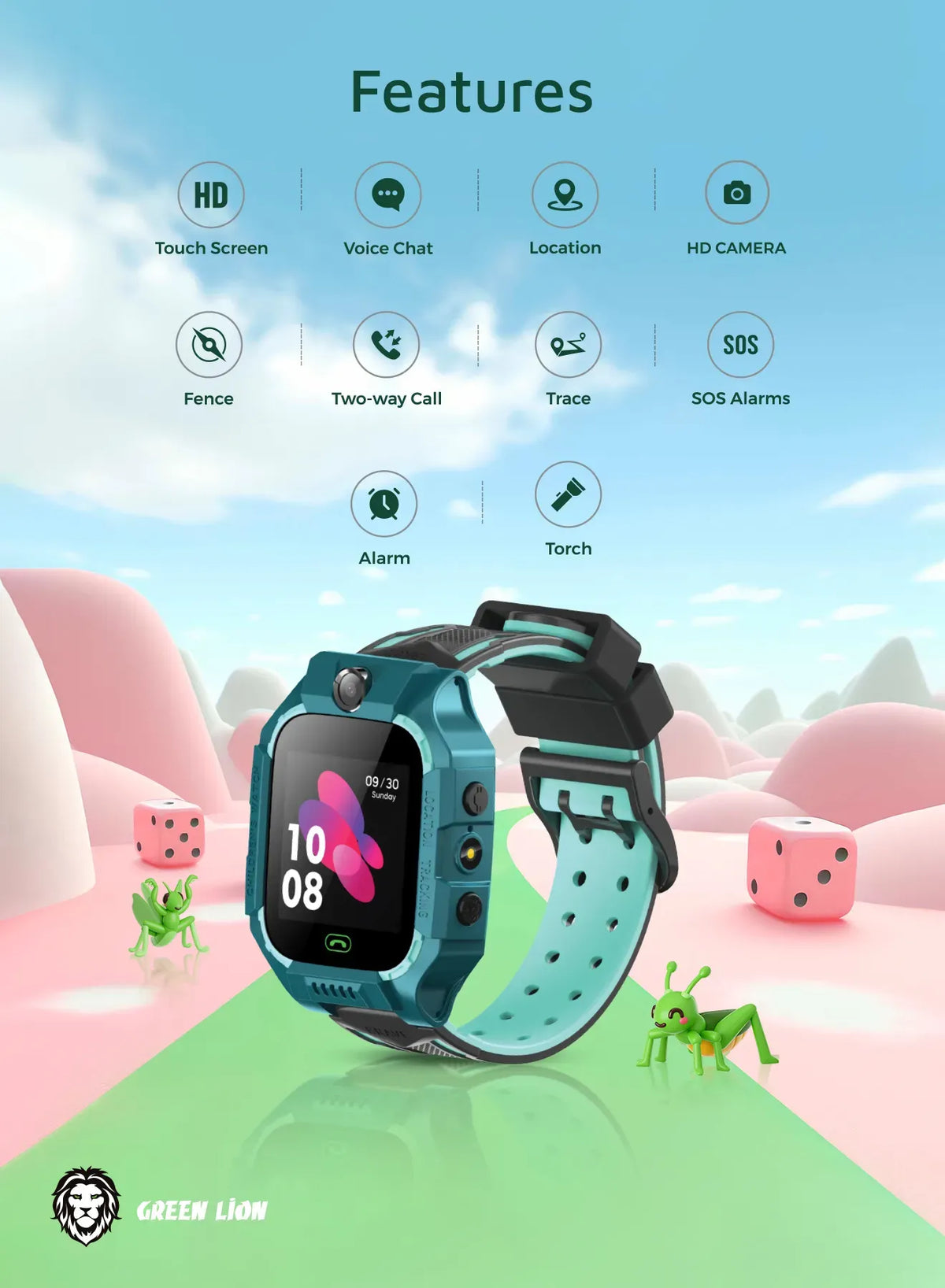 Green Lion 2 Gkids Smart Watch Series 5 - Blue – image 5