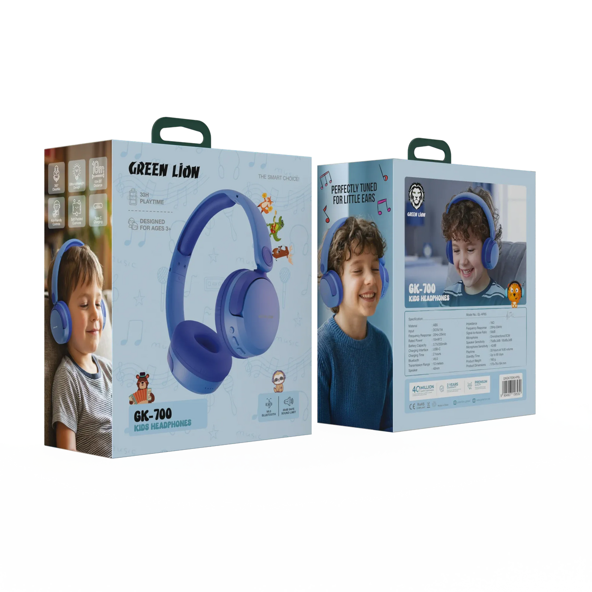 Green Lion GK-700 Kids Headphones - Blue – image 5
