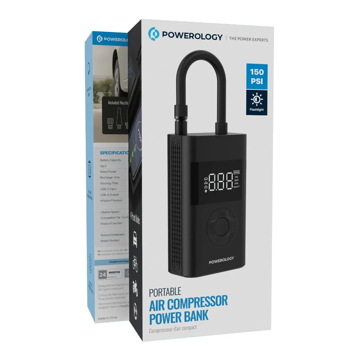 Powerology Ultra Portable Air Compressor Power Bank - Black – image 13