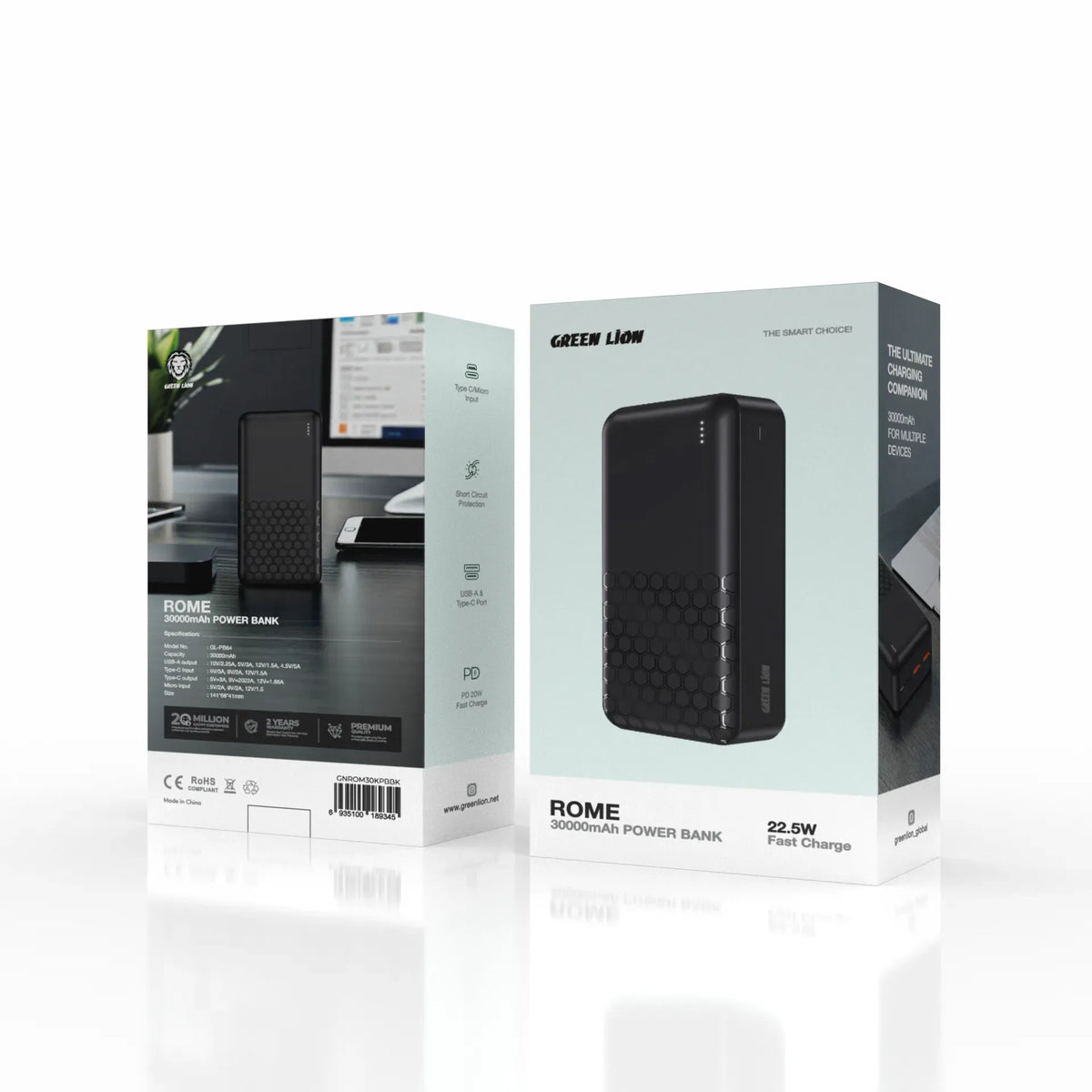Green Lion Rome Power Bank Black – image 3