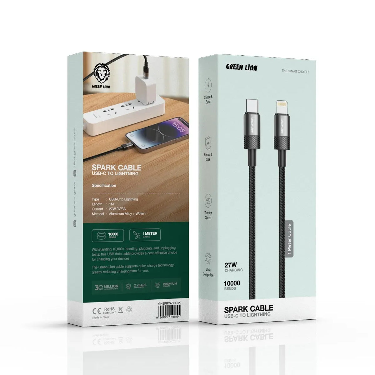 Green Lion Spark Cable USB C to Lightning Black – image 4