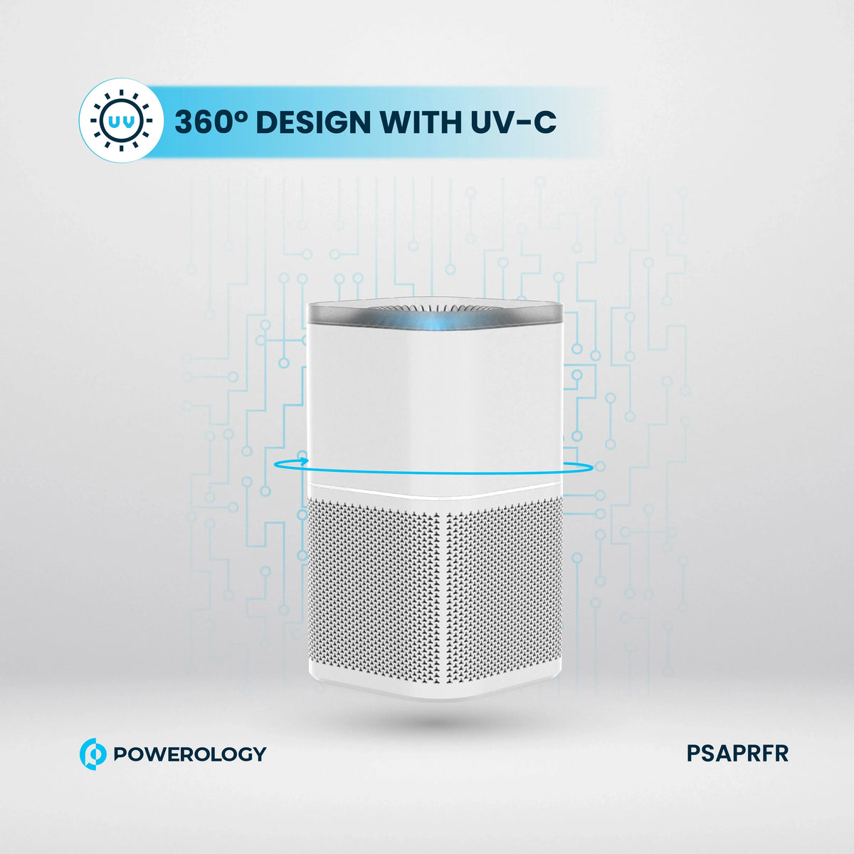 Powerology Smart Air Purifier Eliminate Odor Smoke White – image 6