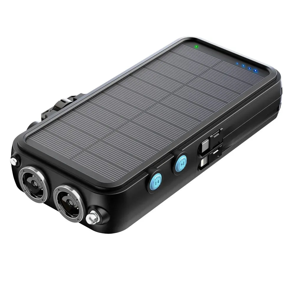 Powerology 16000mAh Solar Power Bank with Fm Radio Speaker and Lights Black – image 7