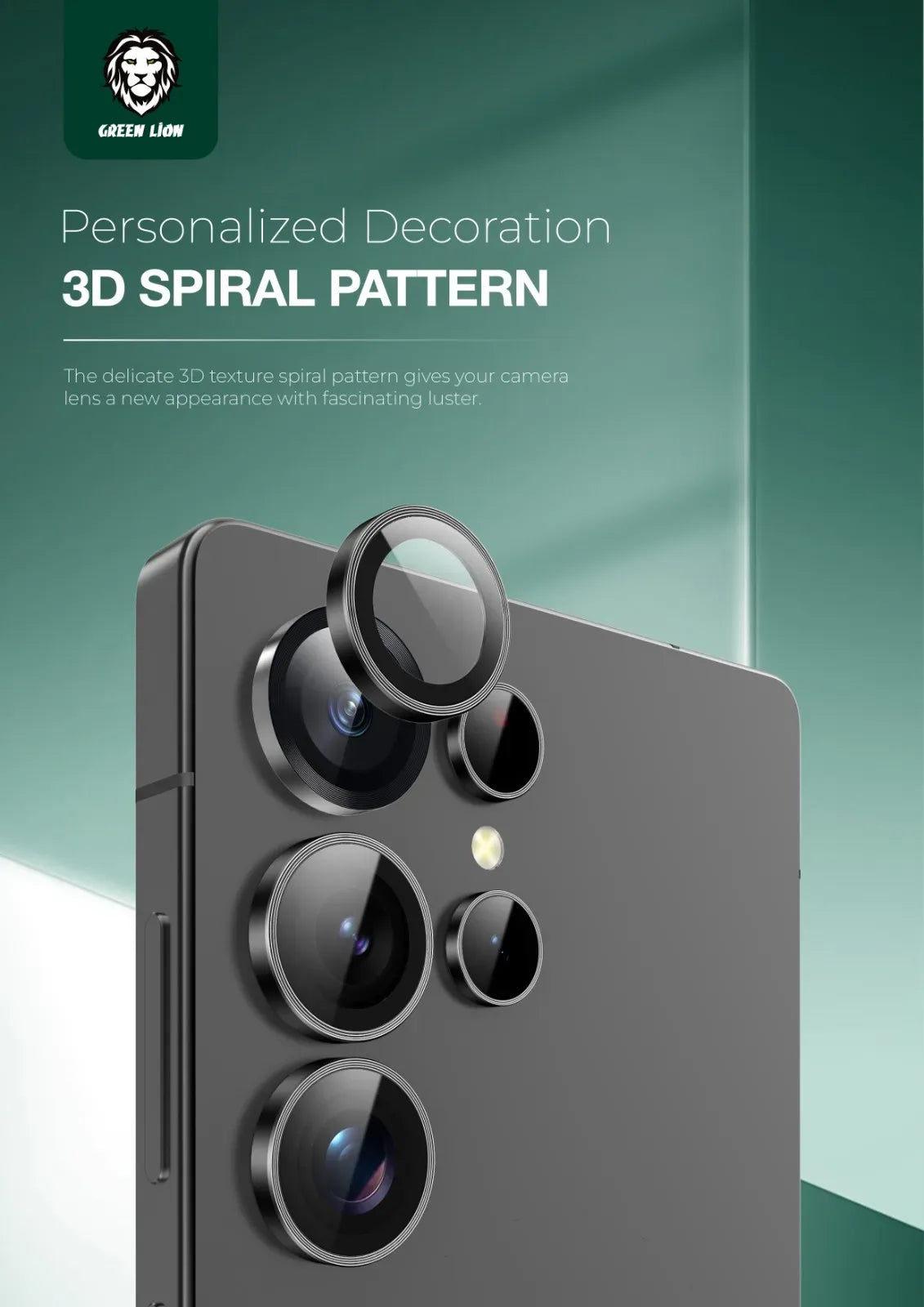 Green Lion Camera Lens Armor for S25 Ultra Black – image 2