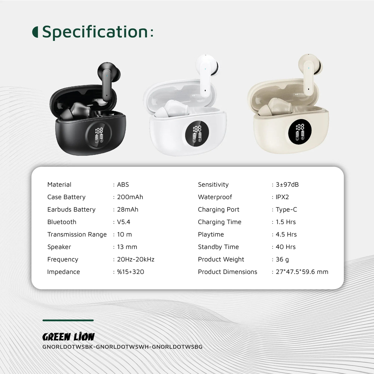 Green Lion Orlando True Wireless Earbuds - White – image 9