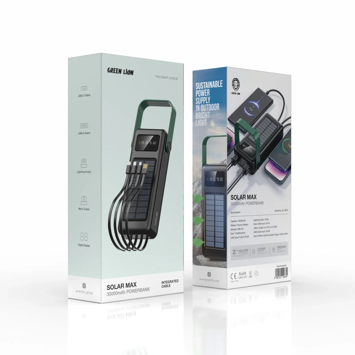 Green Lion Solar Max 30000mAh Power Bank Black – image 2