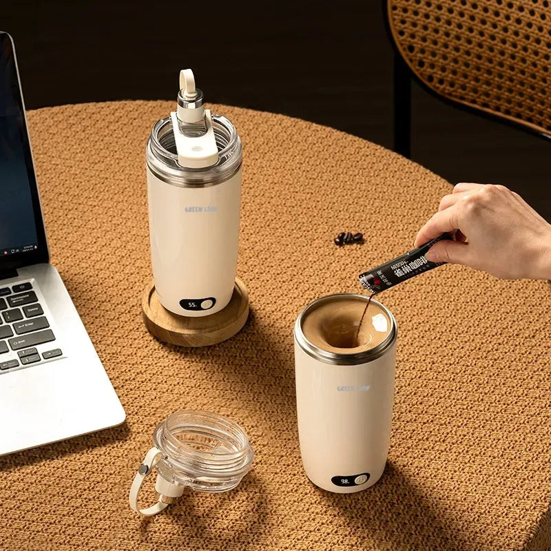 Green Lion Auto Stirring Mug 350ml Cream – image 4