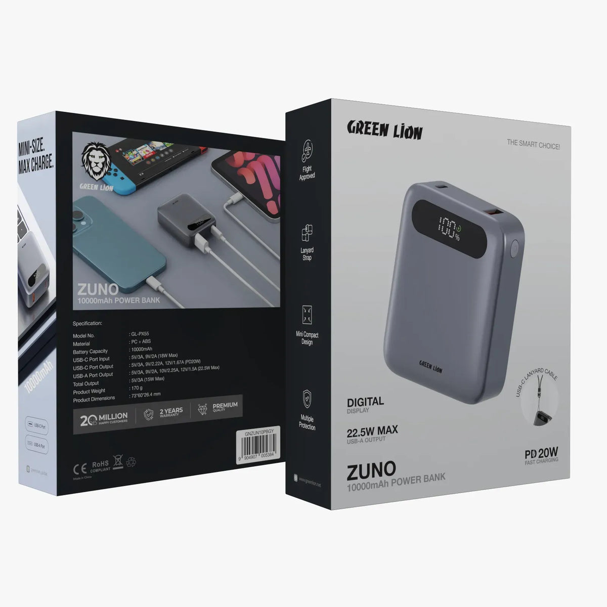 Green Lion Zuno Power Bank 10000 m Ah PD 20 W - Gray – image 3