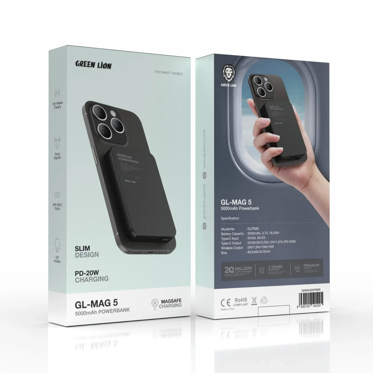 Green Lion GL-MAG 5 5000 m Ah Power Bank PD 20 W - Black – image 2