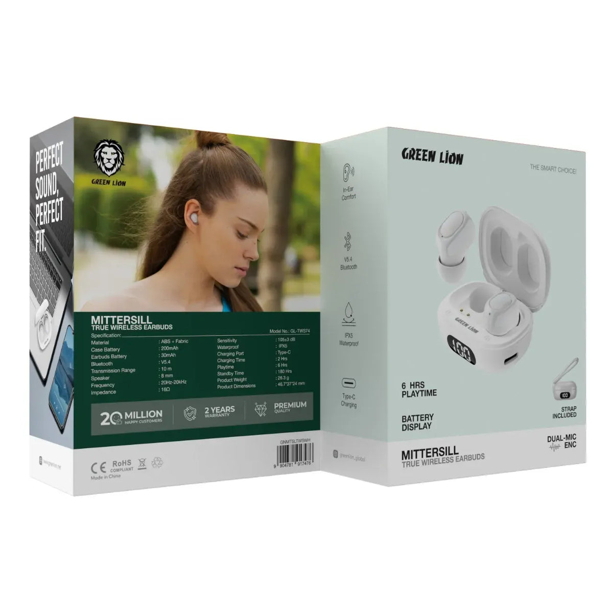Green Lion Mittersill True Wireless Earbuds - White – image 5