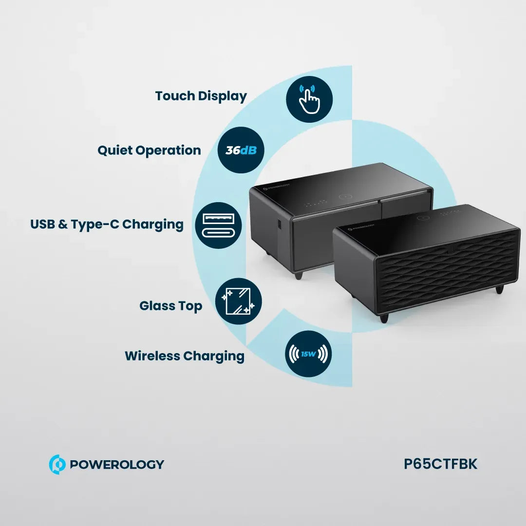 Powerology Fridge Coffee Table Hifi Speaker 93l Black – image 20