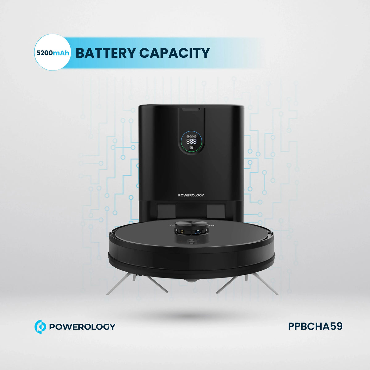 Powerology Smart Station Robot Vacuum Mop Black – image 15