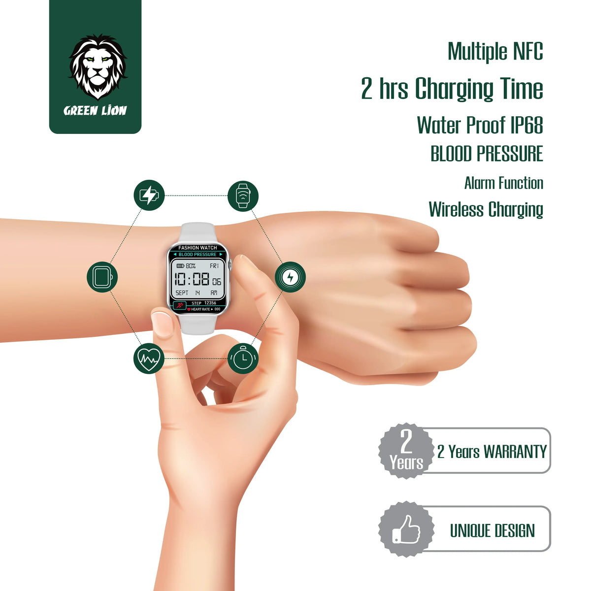 Green Lion Active Pro Smart Watch - Silver – image 5